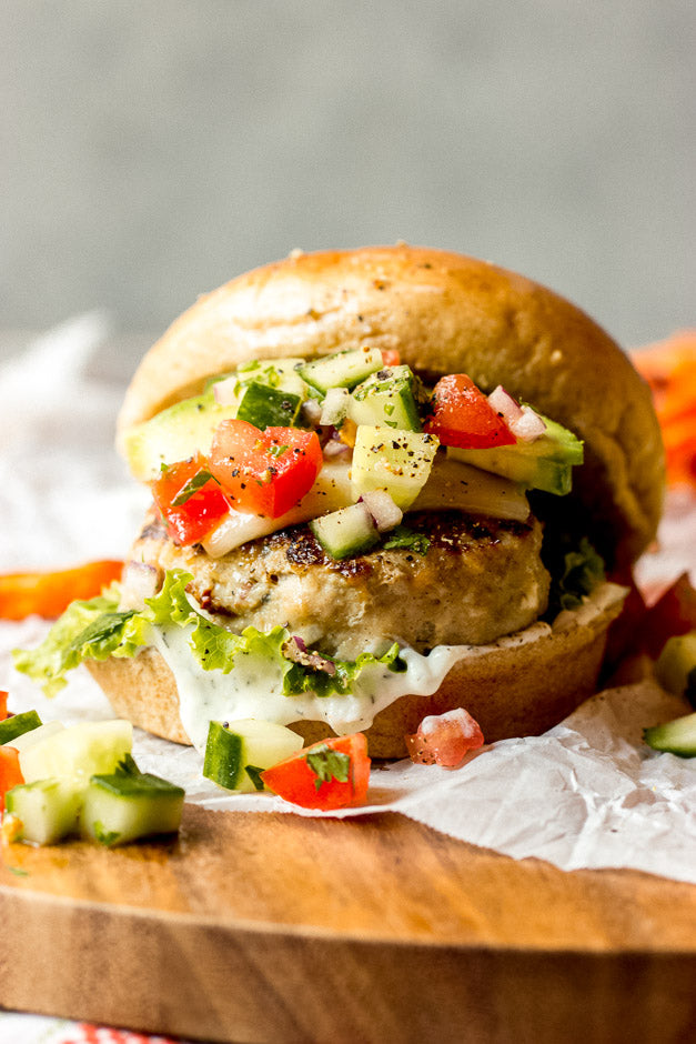 Quick and Easy Mediterranean Turkey Burgers