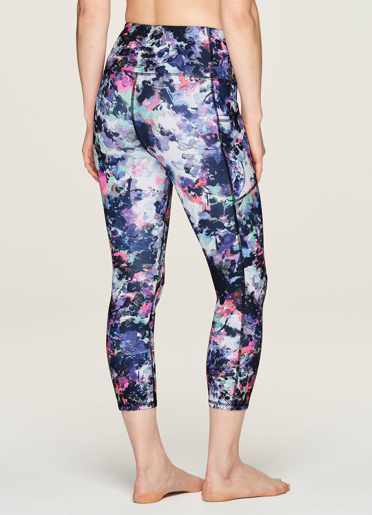 RBX Active Women Capri legging Black Small Medium Large FLORAL