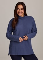 Plus Studio Jacquard Mock Neck Pullover - RBX Active