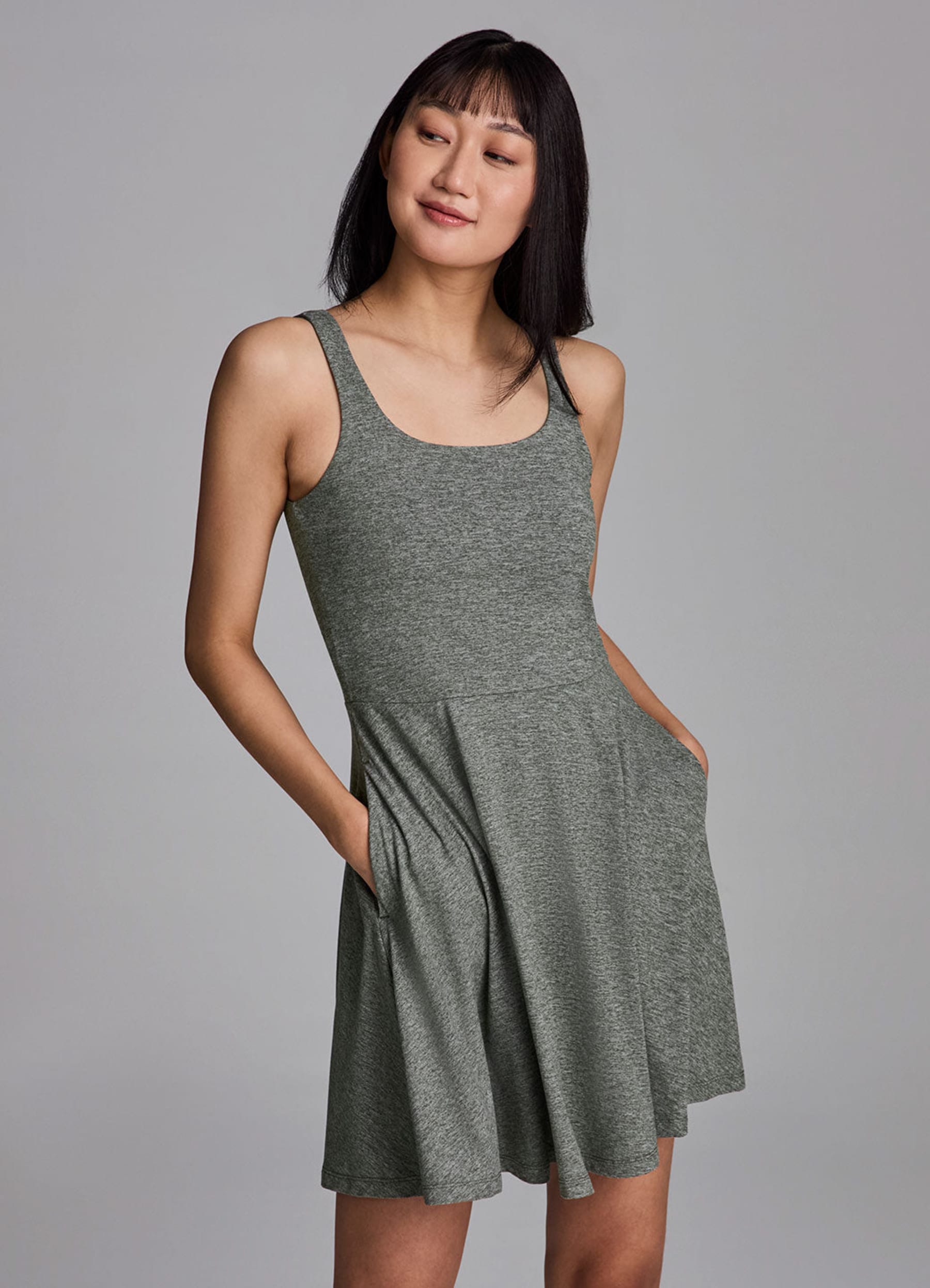 RBX Active Women's Traveler Fit And Flare Dress | Ivy | Large