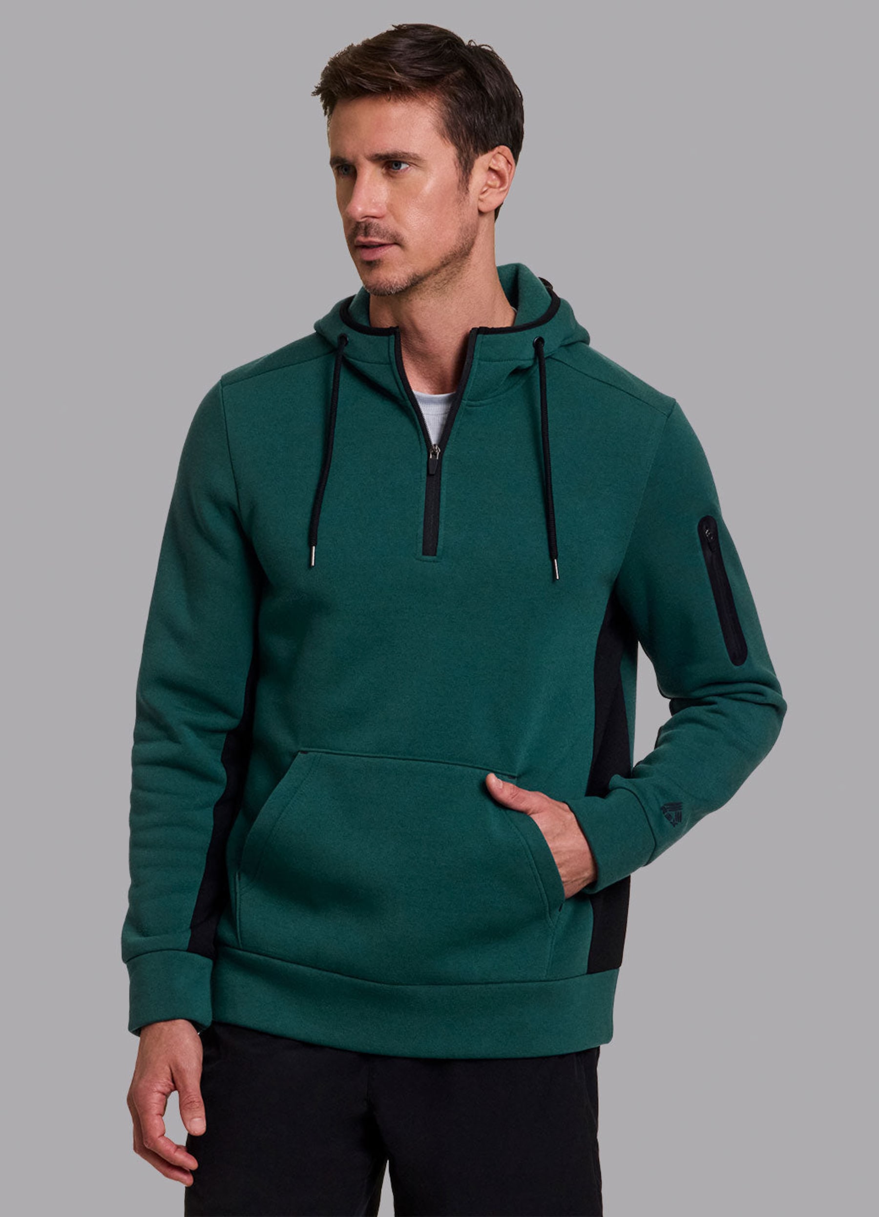 Prime Contrast Quarter Zip Fleece Sweatshirt - RBX Active