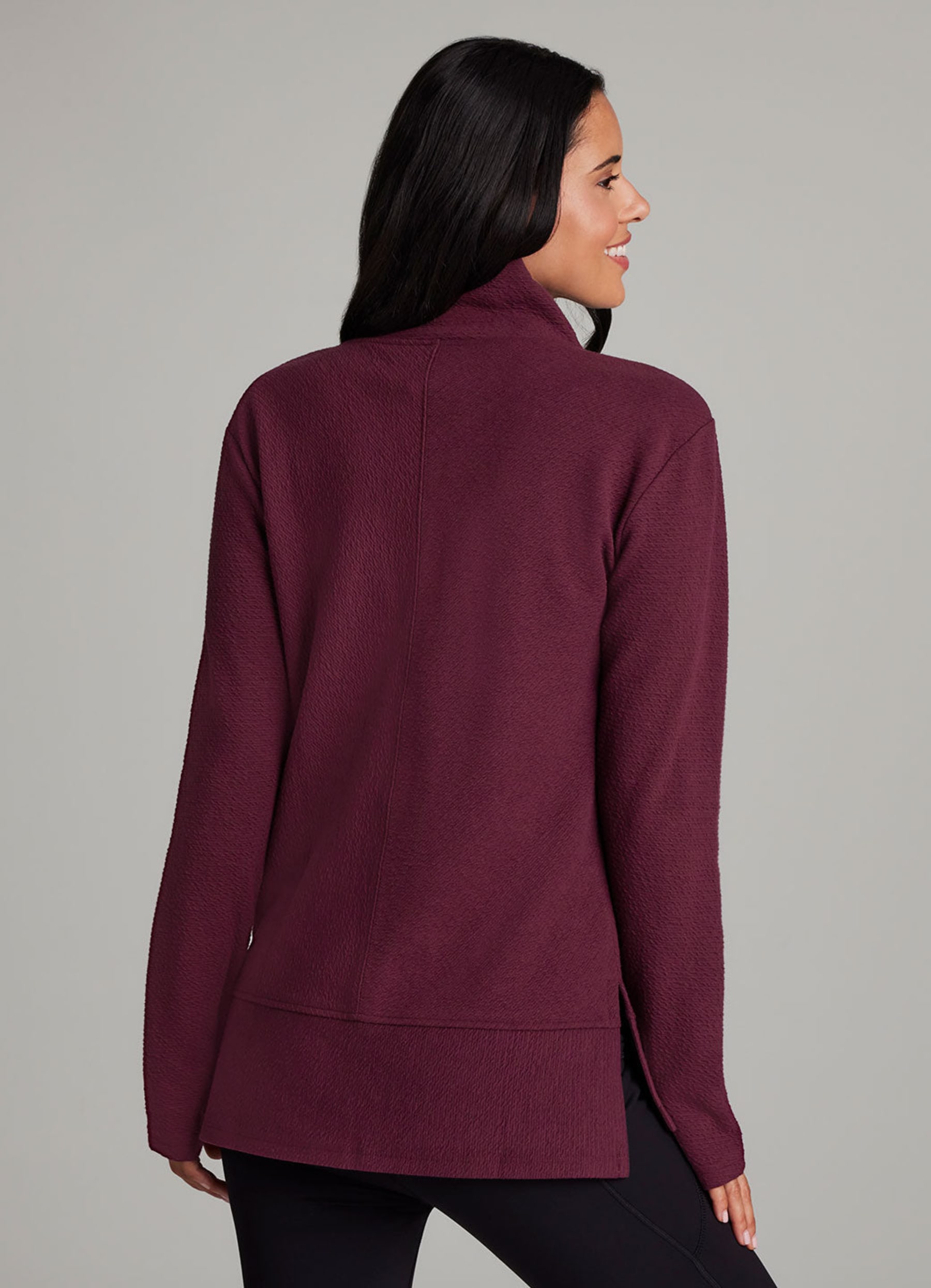 Plus Studio Jacquard Mock Neck Pullover - RBX Active