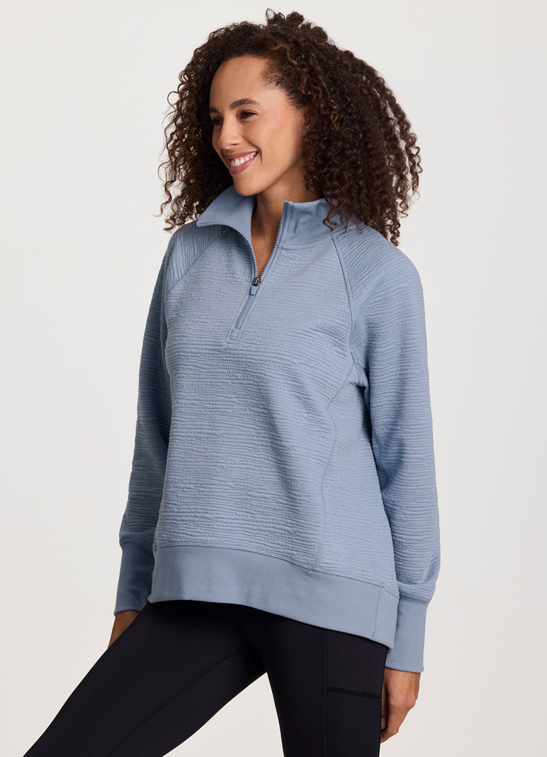 Men's 1/4 Zip Up Gradient Color Pullover Casual Mock Neck