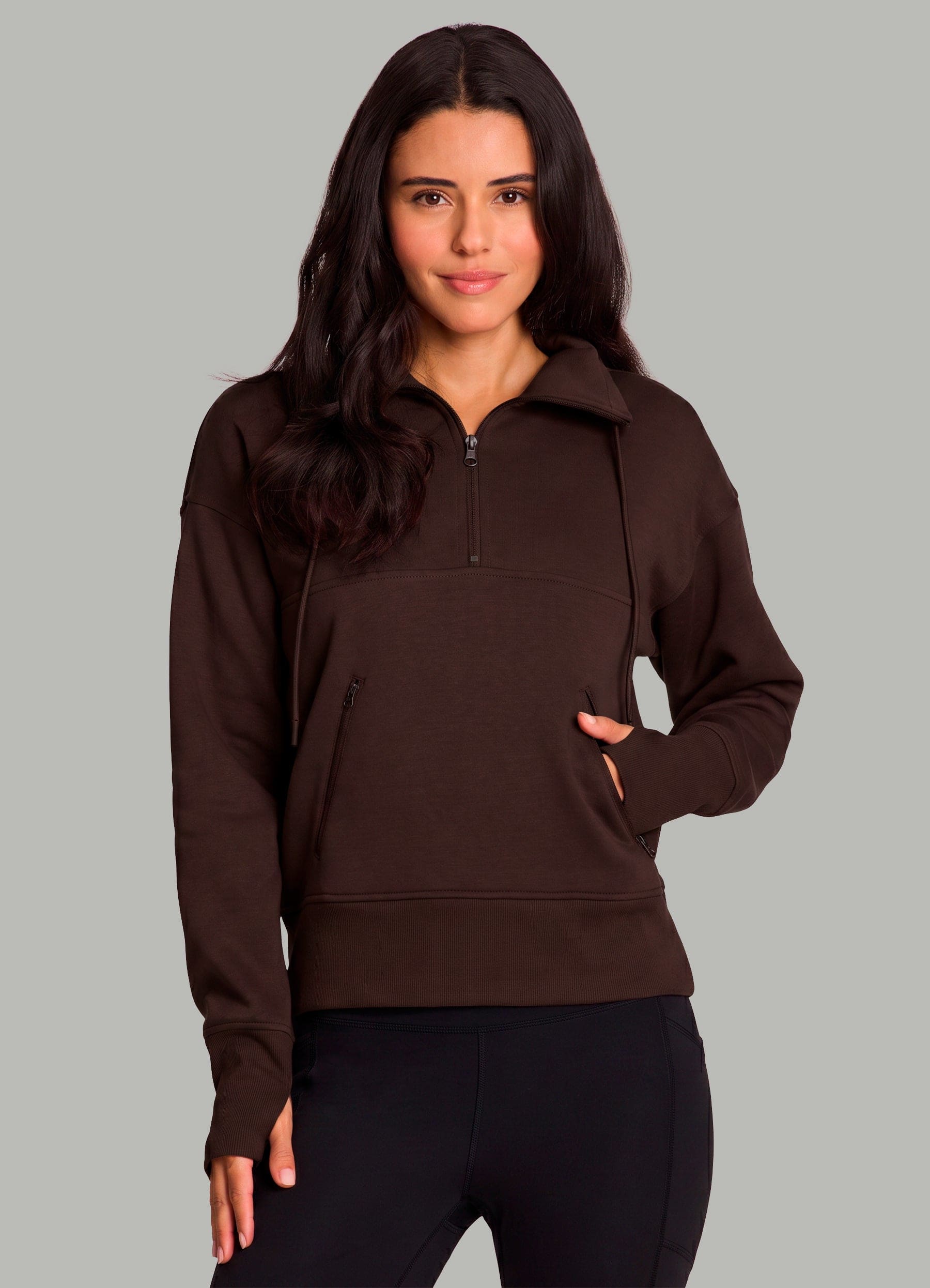 Bellstaff ブラウン ジップアップハイネックセーター L Downtown Fleece 1/4 Zip Pullover - RBX Active