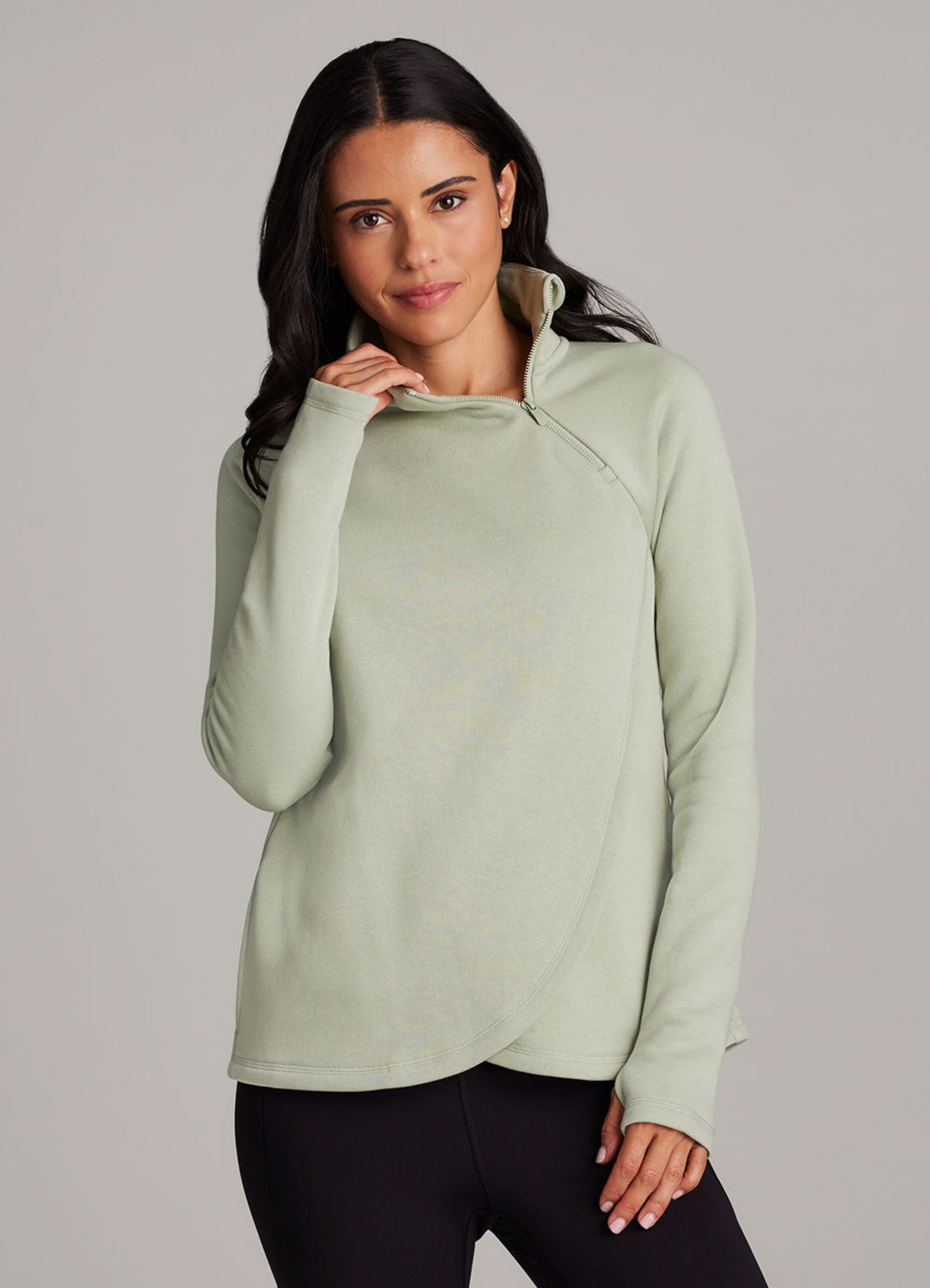 Backwards Tech Sweat Mock Neck XL ベージュ Ready To Roll Fleece Mock Neck Pullover - RBX Active