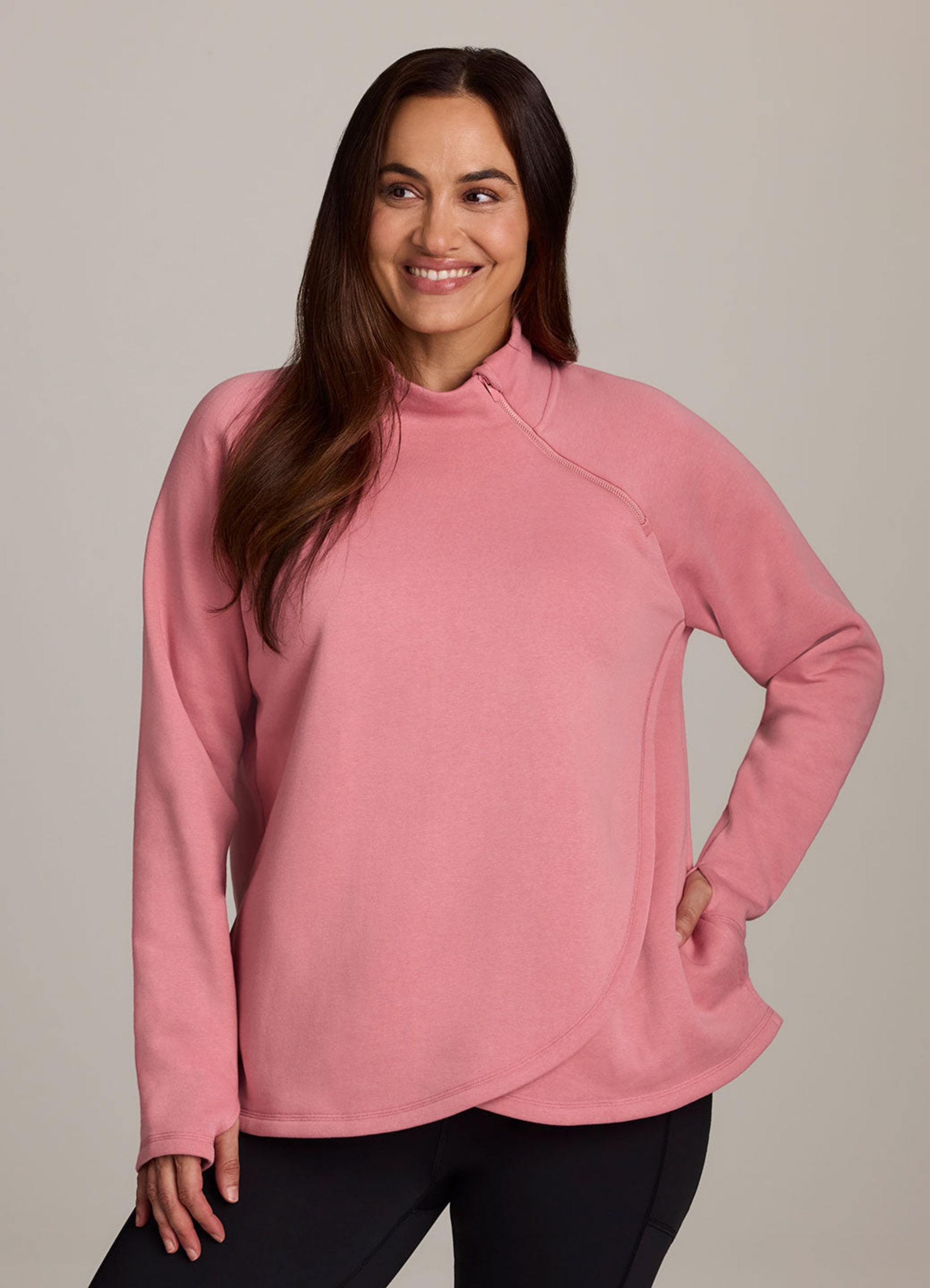 Plus Ready To Roll Fleece Mock Neck Pullover - RBX Active