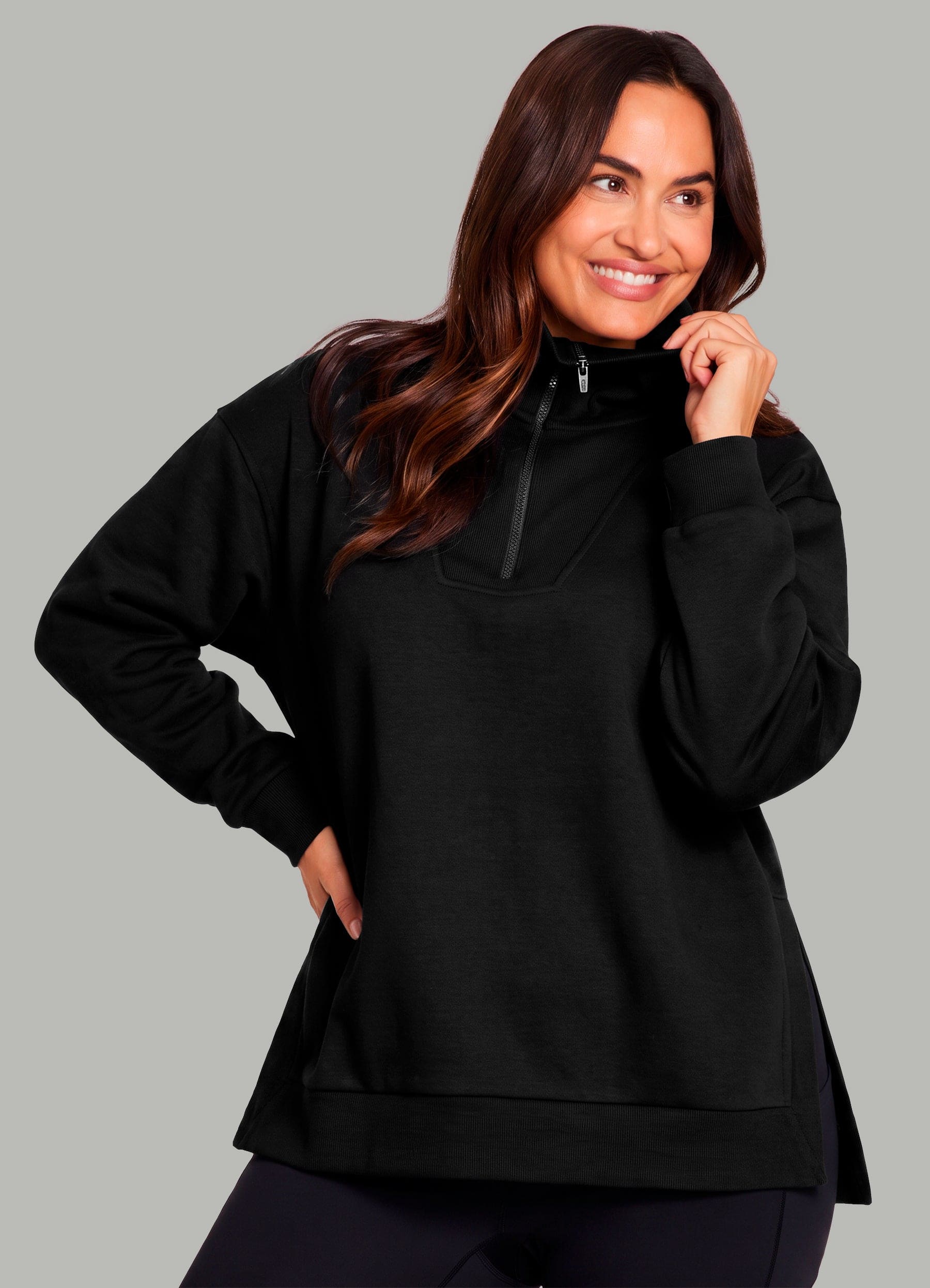Plus Downtown Fleece 1/4 Zip Tunic - RBX Active