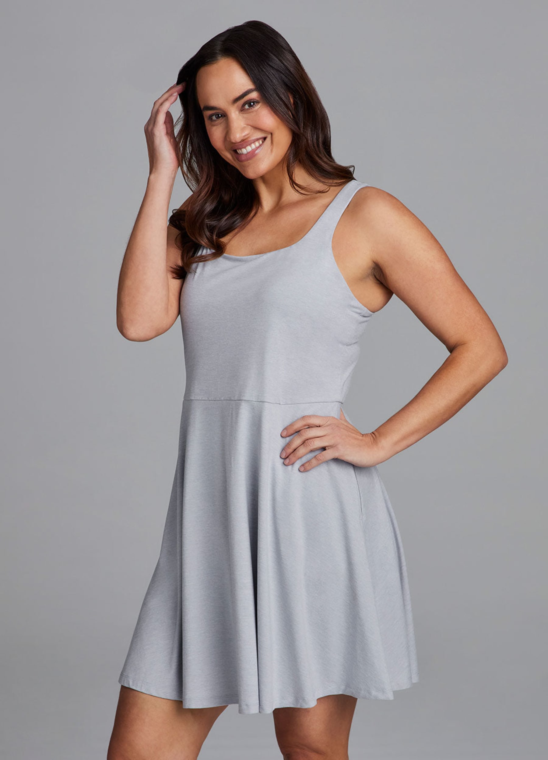 fit and flare dress plus Solid Fit and Flare Dress main image 0