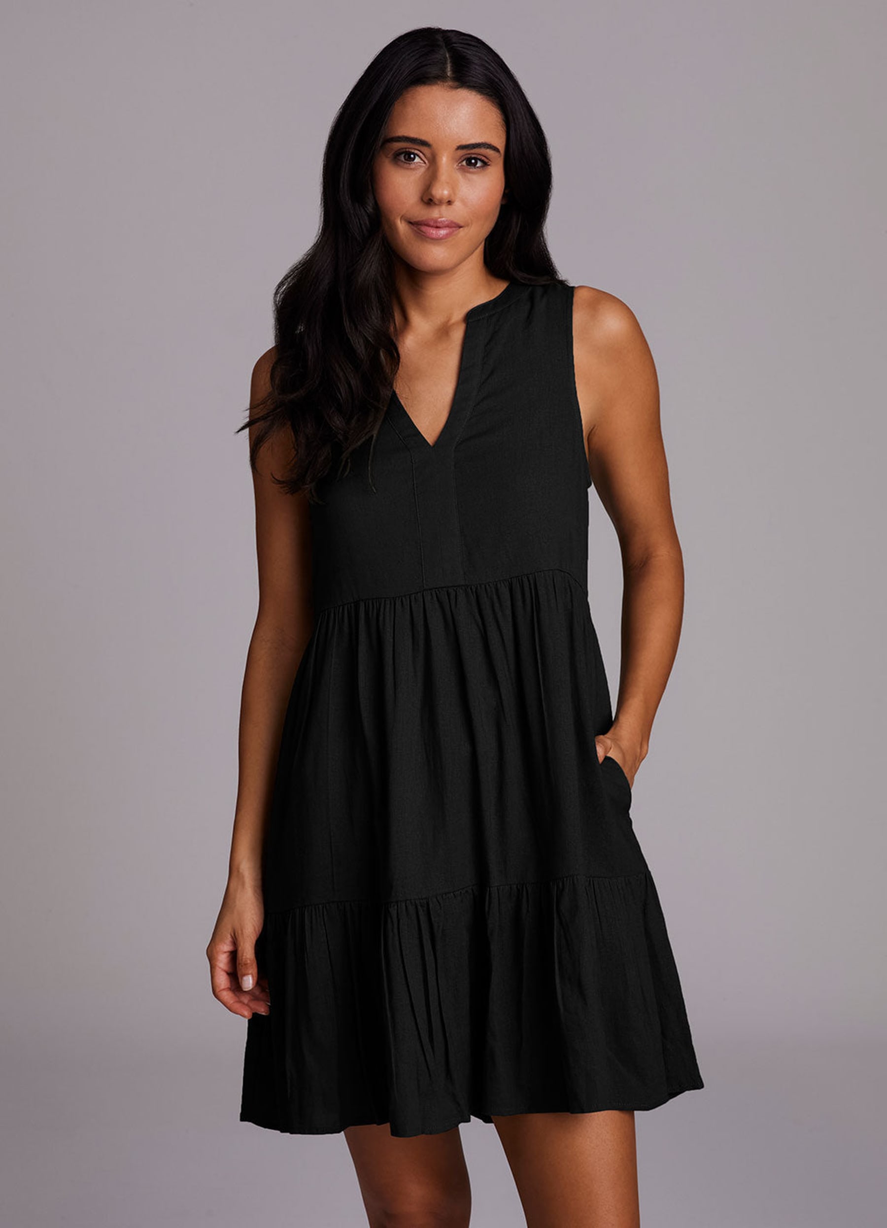 chinese dress ladies Daphne, Sleeveless Popover Dress, White