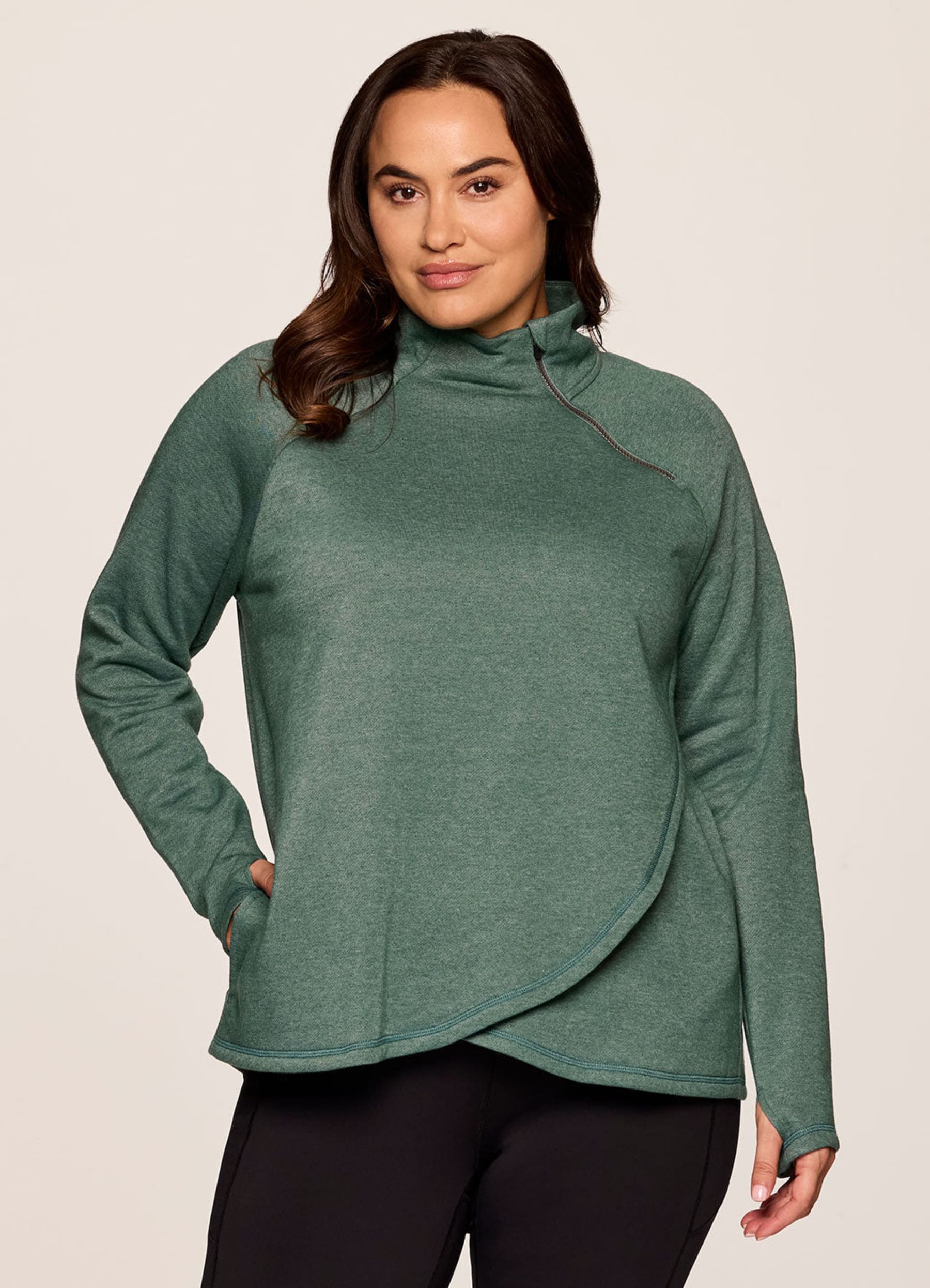 Plus Prime Ready To Roll Fleece Zip Mock Neck Pullover RBX Active