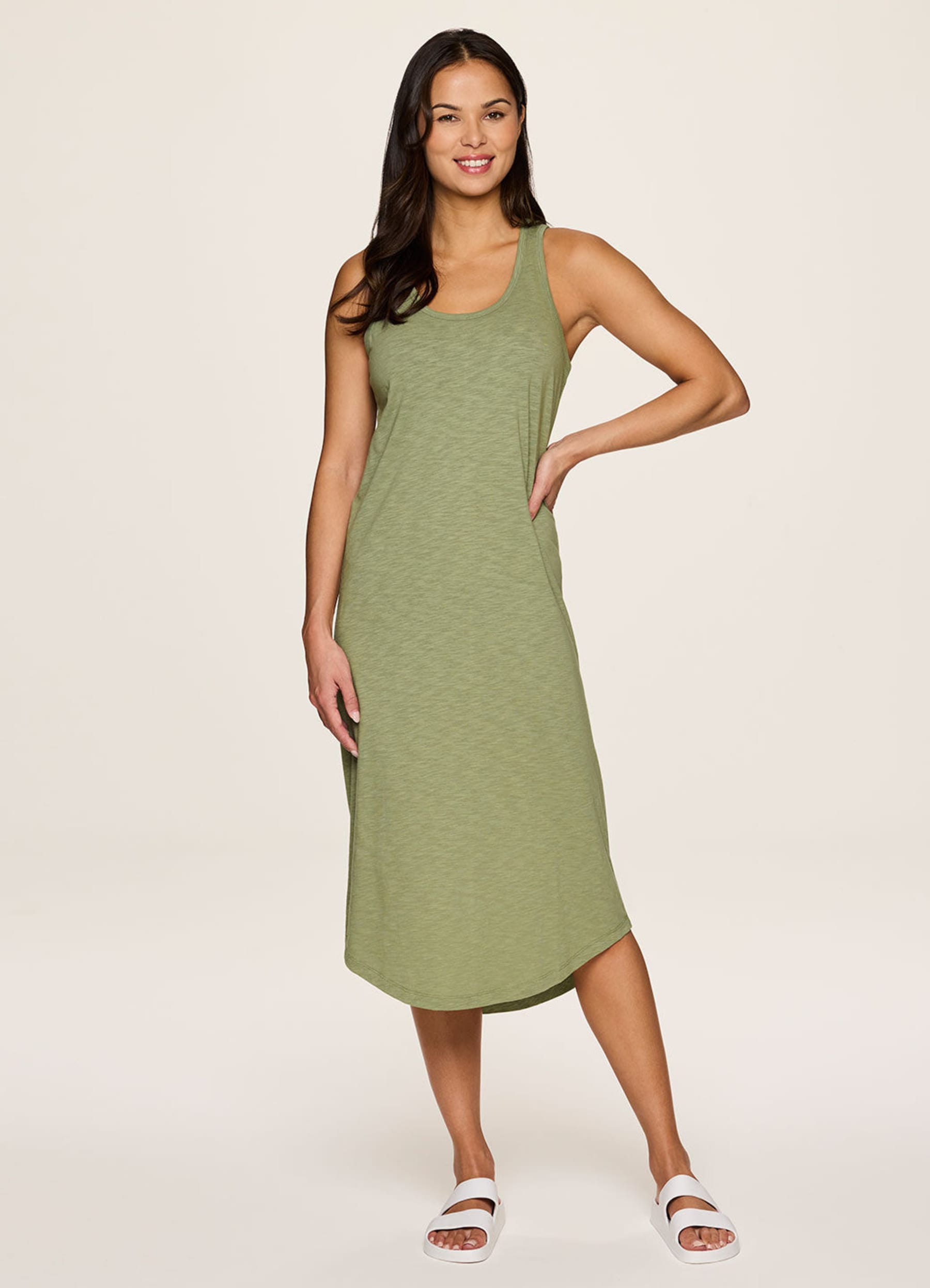 Cotton tank dress midi on sale