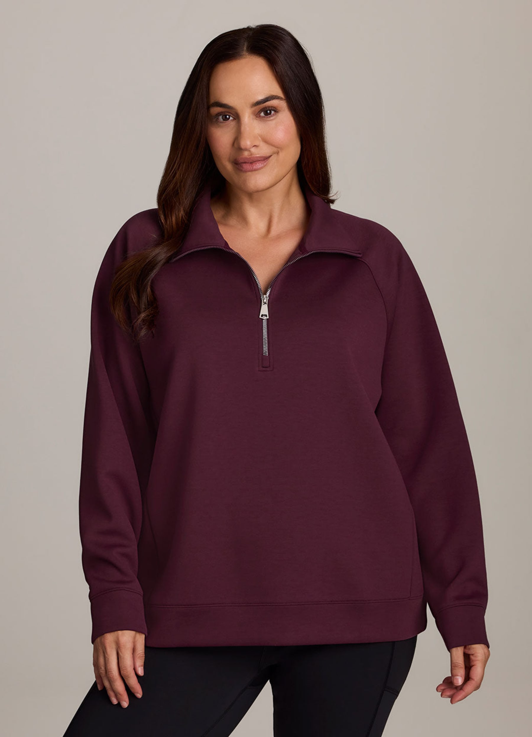 Plus LuxeSoft Oversized Half Zip Tunic - RBX Active