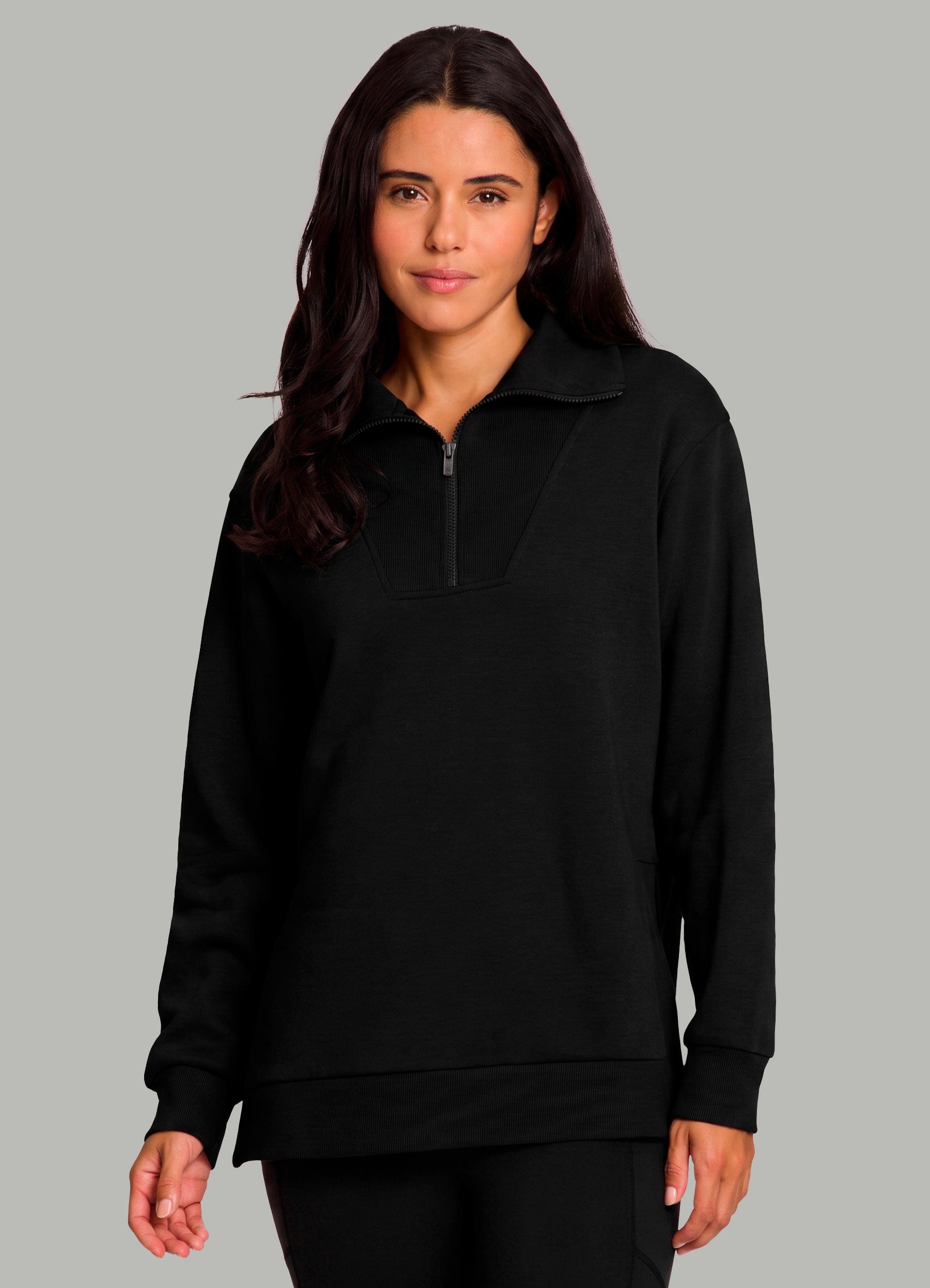 トップス relax silhouette fleece set up / black Downtown Fleece 1/4 Zip Tunic - RBX Active