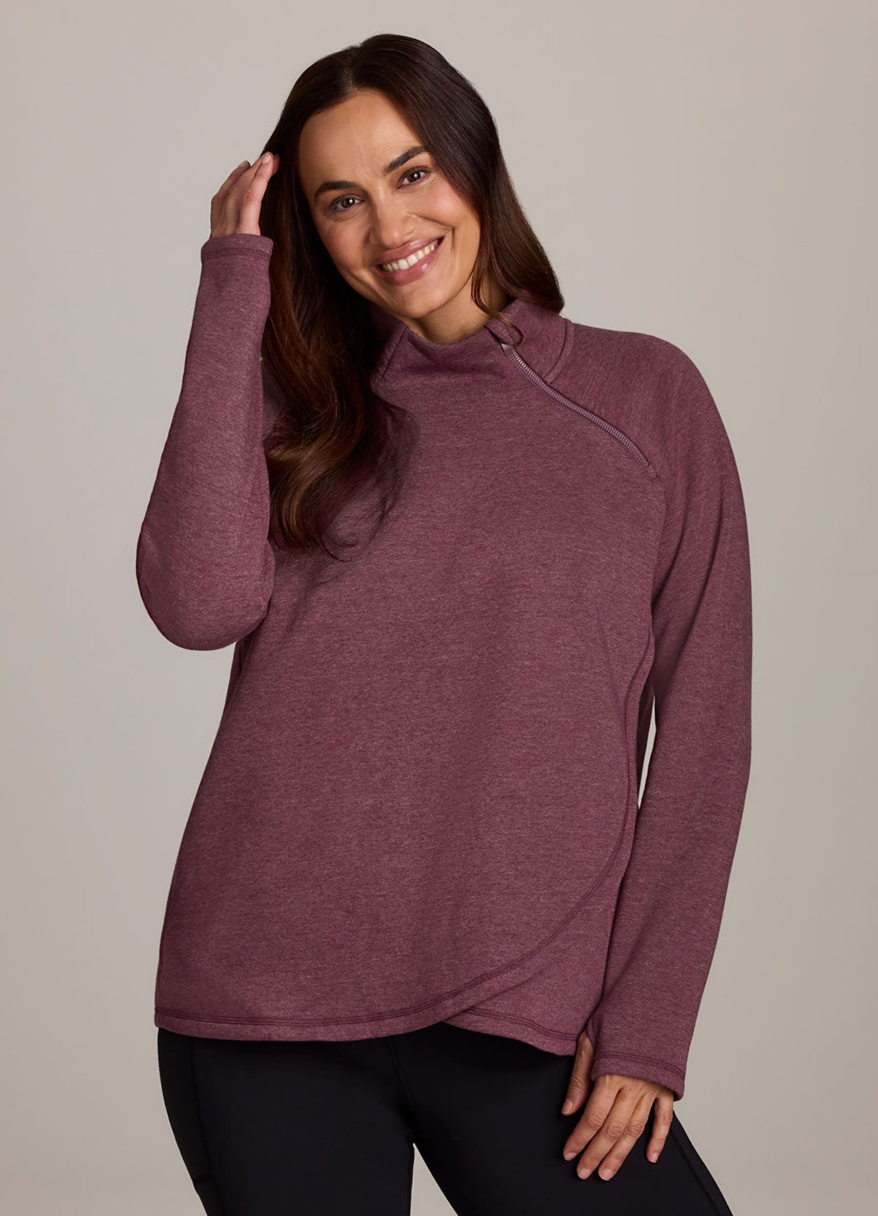 Plus Ready To Roll Fleece Mock Neck Pullover - RBX Active