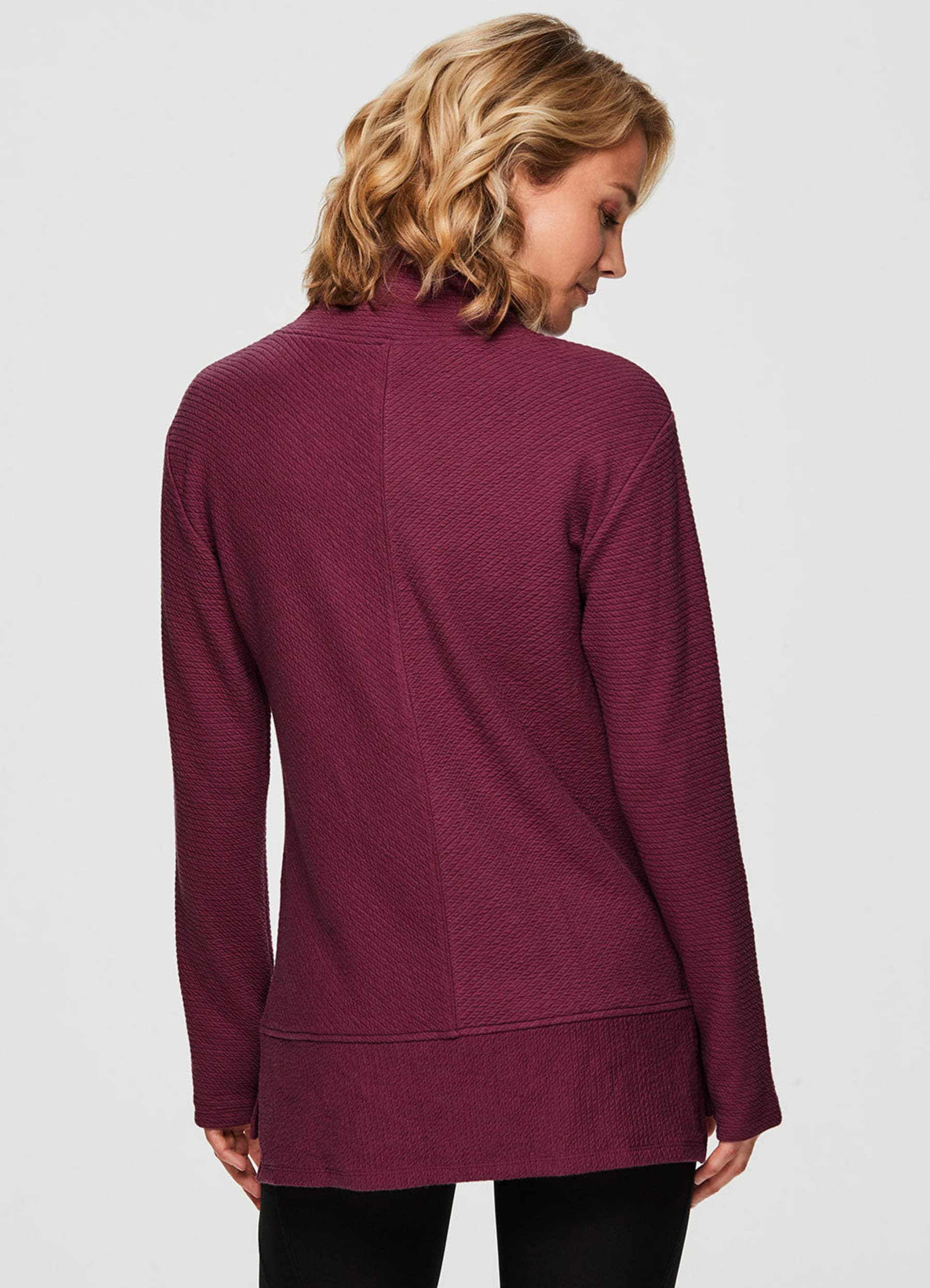 Sequin Balloon Long Sleeve Mock Neck Pullover