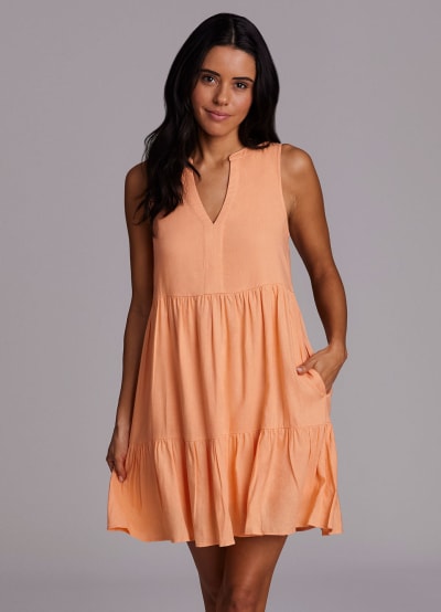 Laidback Linen Popover Dress