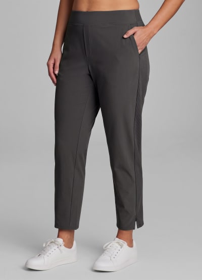 grey plus size dress pants City Stretch Ribbed Ankle Pant FALL-DRESSING