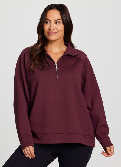 Plus LuxeSoft Oversized Half Zip Pullover