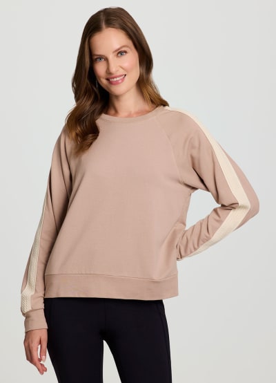 Cozy Day Pullover With Crochet Trim