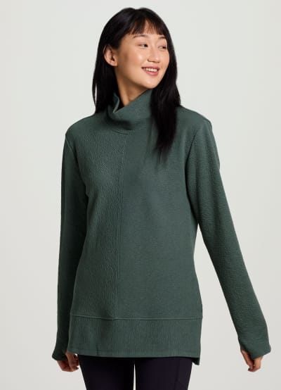 Studio Jacquard Mock Neck Pullover