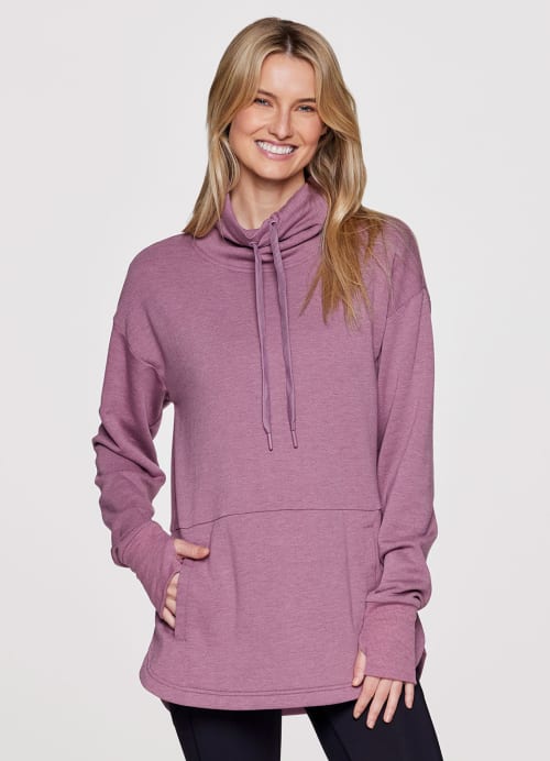 RBX Dusty Rose Quilted Activewear Hoodie Women's M NWT $58 *Snags