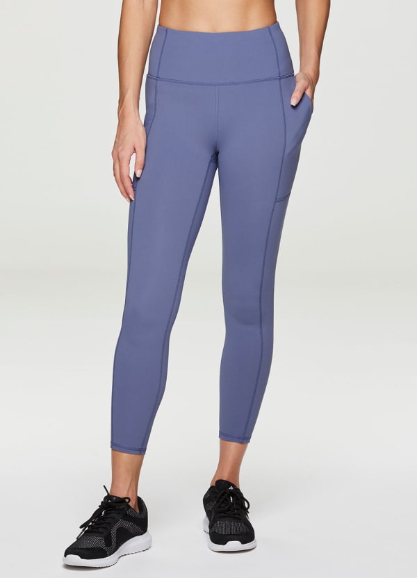 Rbx Active Women's Ultra Soft Supportive High Waist 7/8 Legging with Pockets, Size: Medium, Black