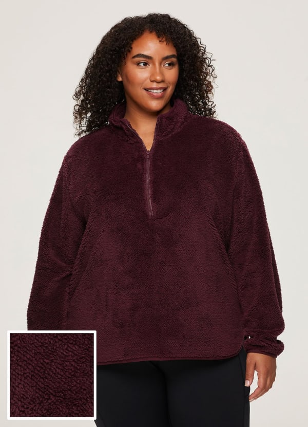 sherpa pullover plus size