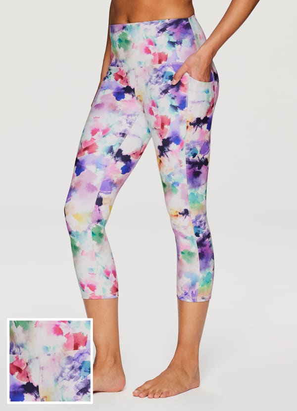 Watercolor Floral Super Soft Capri - null