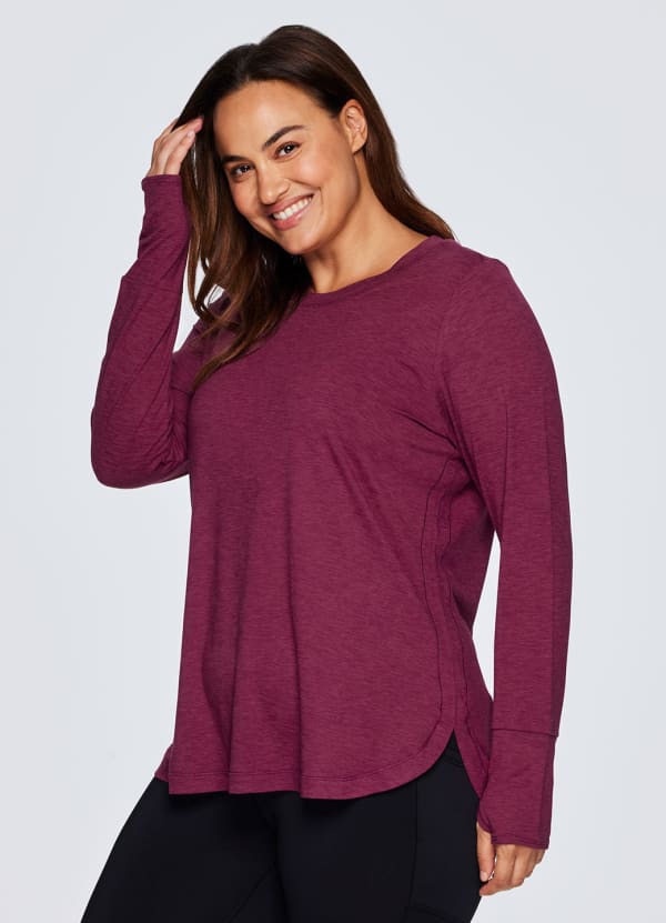 Plus Studio Practice Long Sleeve Tunic Tee - null