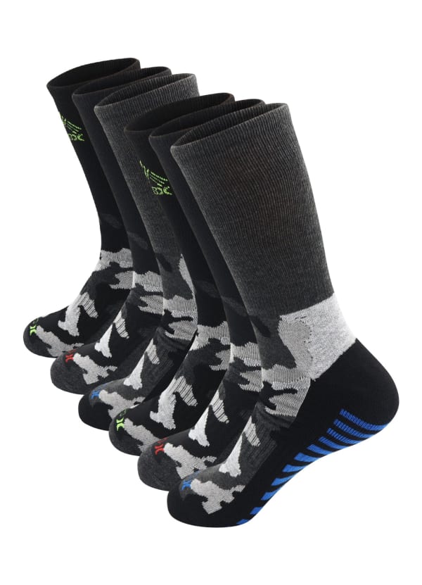 Men's 6-Pack Camo Crew Socks - null