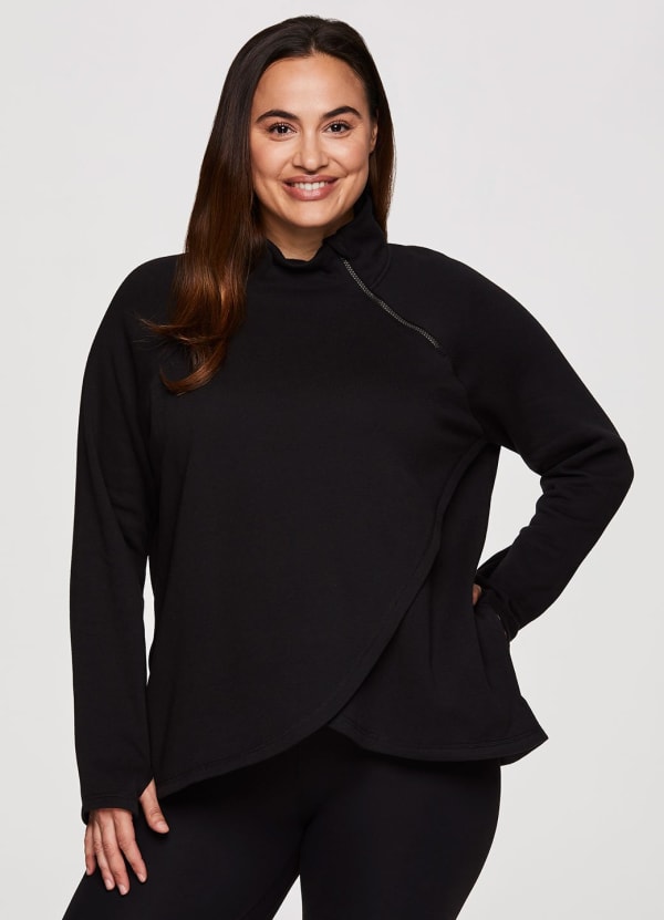Plus Prime Ready To Roll Fleece Zip Mock Neck Pullover - null