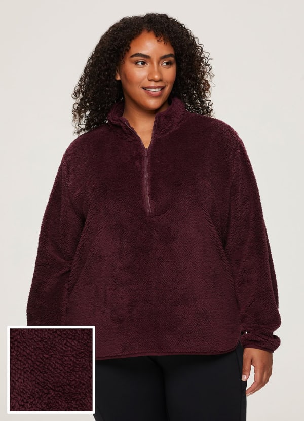 Plus Dylan 1/4 Zip Sherpa Pullover - null