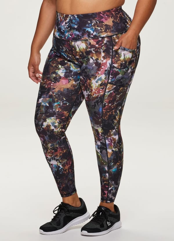Plus Botanical Floral Legging With Pockets - null