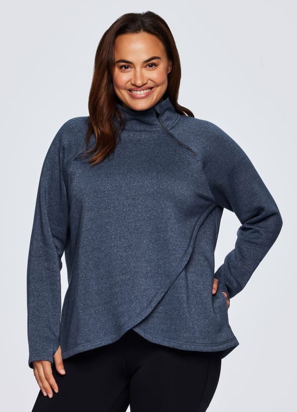 Plus Prime Ready To Roll Fleece Zip Mock Neck Pullover - null