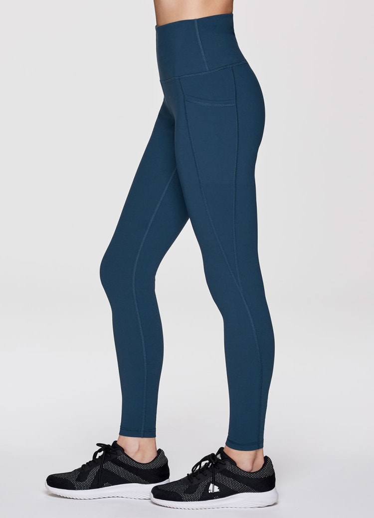 Teal Blue High Waisted Compression Fit Performance Leggings – Marchesa