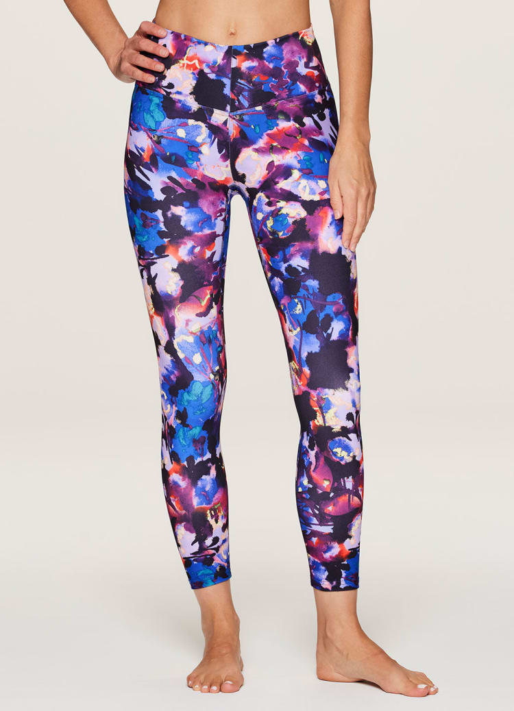 RBX Active Women's Moody Soft Floral Printed 7/8 Leggings with Pockets 