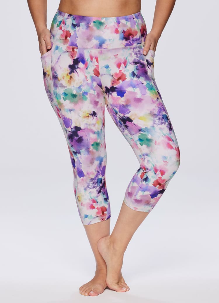 Plus Watercolor Floral Super Soft Capri - RBX Active