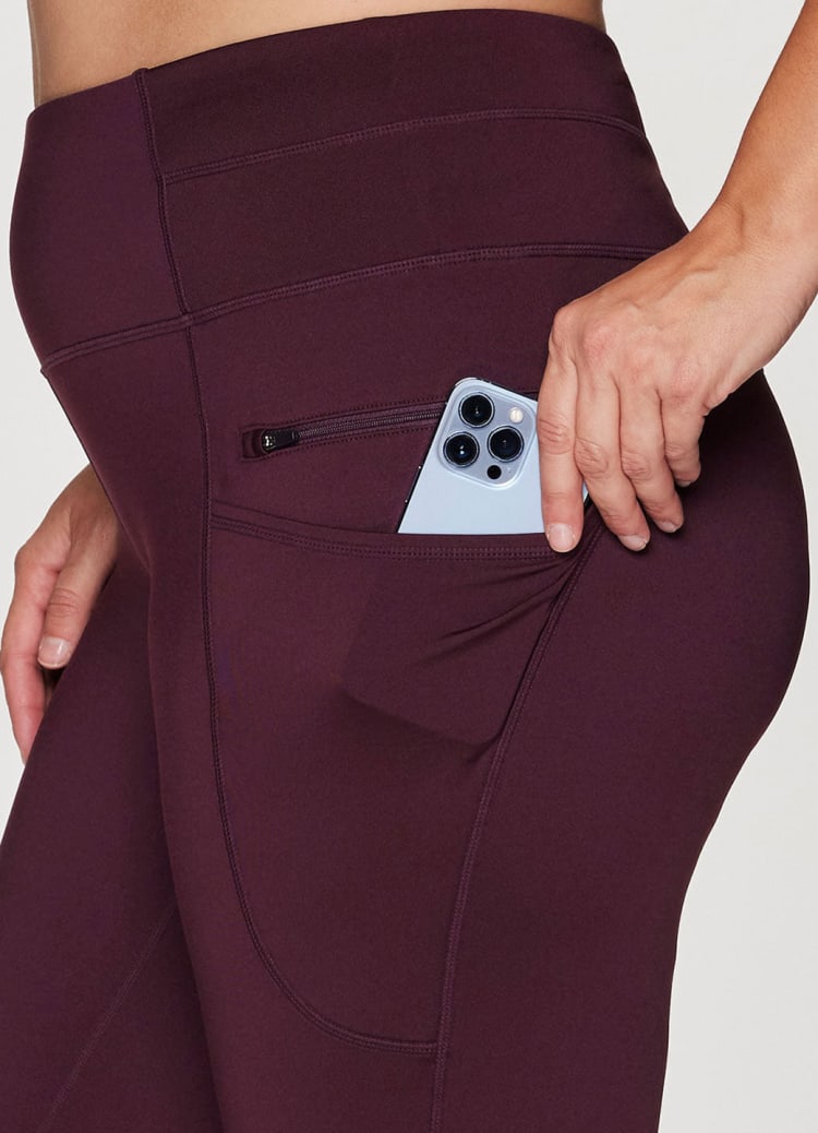 RBX Active Women's Plus Size Full Length High Waist Fleece Lined Leggings  with Pockets