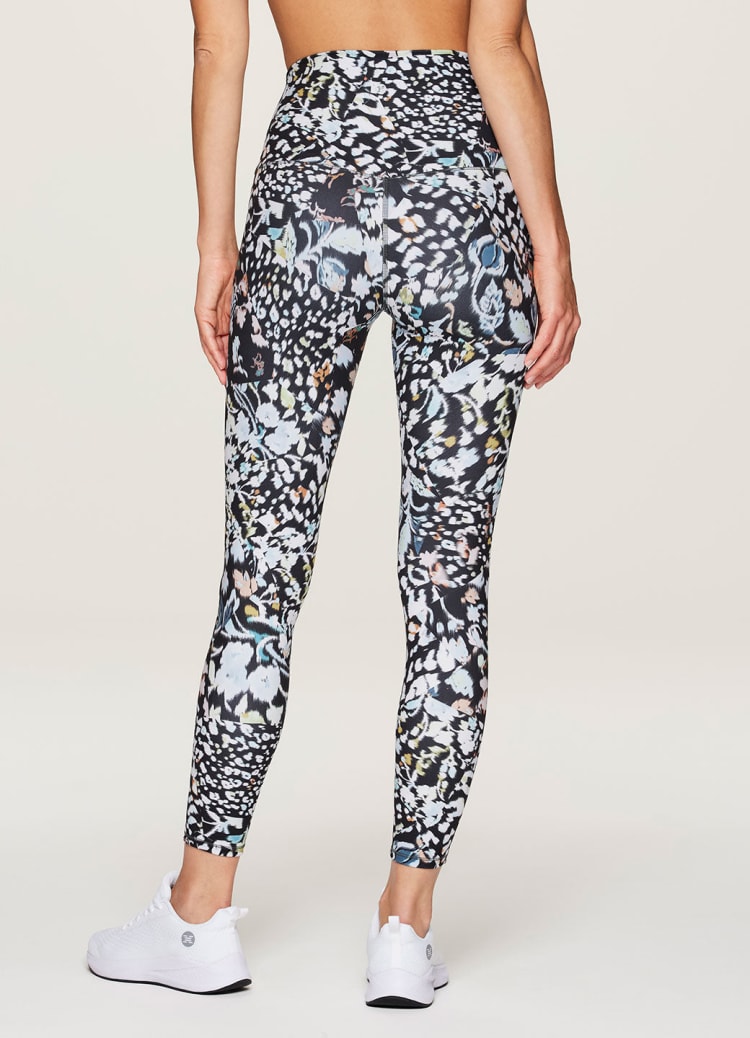 White sales floral leggings