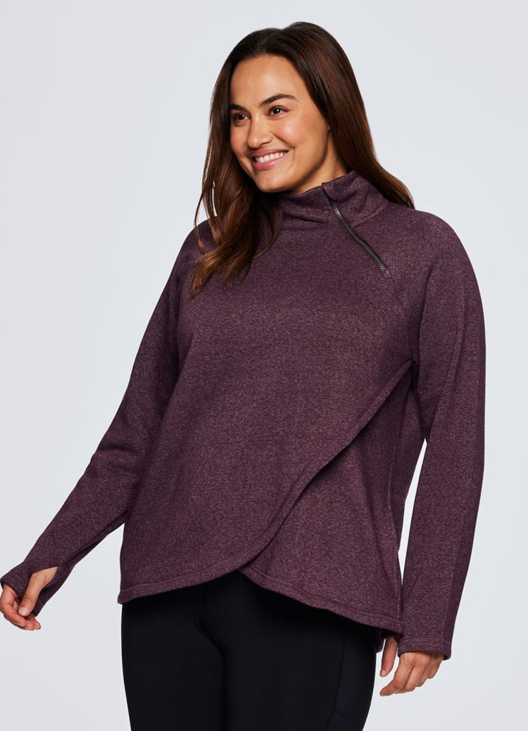 Plus Prime Ready To Roll Fleece Zip Mock Neck Pullover - RBX Active