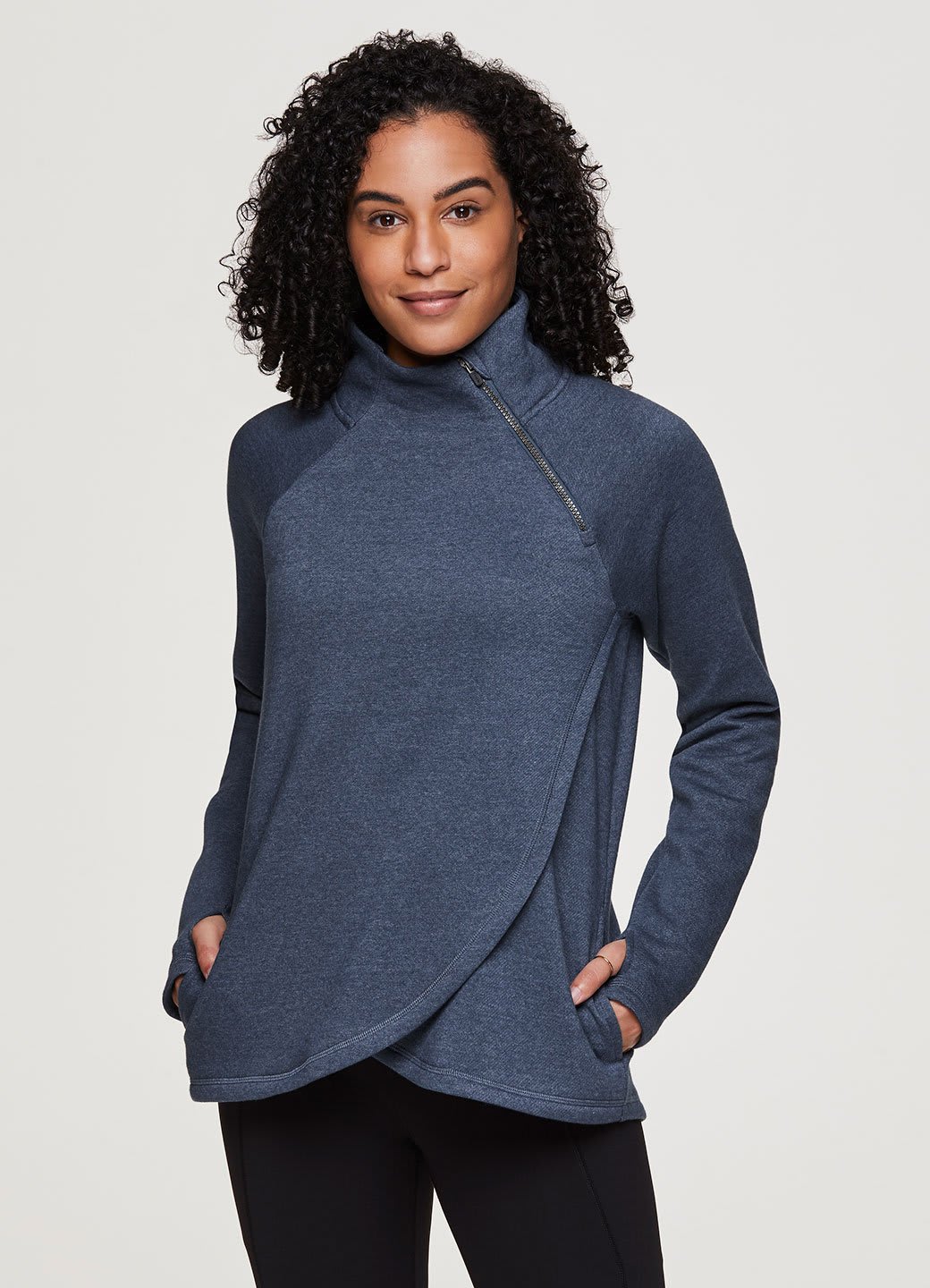 Mock neck fleece pullover Outlet